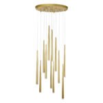 GLOBOSTAR® TEARS 61314 Μοντέρνο Κρεμαστό Φωτιστικό Οροφής LED 36W 3960lm 180° AC 220-240V IP20 Ρυθμιζόμενο Λευκό CCT με Χειριστήριο από 2700K έως 6000K Dimmable - Lumileds SMD Chip - Χρυσό Βούρτσας - Μ60 x Π60 x Υ51.5cm - 3 Χρόνια Εγγύηση - Image 4