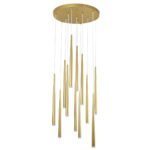 GLOBOSTAR® TEARS 61314 Μοντέρνο Κρεμαστό Φωτιστικό Οροφής LED 36W 3960lm 180° AC 220-240V IP20 Ρυθμιζόμενο Λευκό CCT με Χειριστήριο από 2700K έως 6000K Dimmable - Lumileds SMD Chip - Χρυσό Βούρτσας - Μ60 x Π60 x Υ51.5cm - 3 Χρόνια Εγγύηση - Image 5