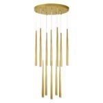 GLOBOSTAR® TEARS 61314 Μοντέρνο Κρεμαστό Φωτιστικό Οροφής LED 36W 3960lm 180° AC 220-240V IP20 Ρυθμιζόμενο Λευκό CCT με Χειριστήριο από 2700K έως 6000K Dimmable - Lumileds SMD Chip - Χρυσό Βούρτσας - Μ60 x Π60 x Υ51.5cm - 3 Χρόνια Εγγύηση - Image 6