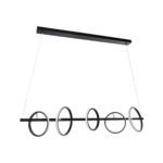 GLOBOSTAR® CIRCOLARE 61319 Μοντέρνο Κρεμαστό Φωτιστικό Οροφής LED 75W 8400lm 360° AC 220-240V IP20 Ρυθμιζόμενο Λευκό CCT με Χειριστήριο από 2700K έως 6000K Dimmable - Lumileds SMD Chip - Μαύρο Ματ - Μ120 x Π25 x Υ25cm - 3 Χρόνια Εγγύηση - Image 3