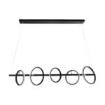 GLOBOSTAR® CIRCOLARE 61319 Μοντέρνο Κρεμαστό Φωτιστικό Οροφής LED 75W 8400lm 360° AC 220-240V IP20 Ρυθμιζόμενο Λευκό CCT με Χειριστήριο από 2700K έως 6000K Dimmable - Lumileds SMD Chip - Μαύρο Ματ - Μ120 x Π25 x Υ25cm - 3 Χρόνια Εγγύηση - Image 4