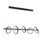 GLOBOSTAR® CIRCOLARE 61319 Μοντέρνο Κρεμαστό Φωτιστικό Οροφής LED 75W 8400lm 360° AC 220-240V IP20 Ρυθμιζόμενο Λευκό CCT με Χειριστήριο από 2700K έως 6000K Dimmable - Lumileds SMD Chip - Μαύρο Ματ - Μ120 x Π25 x Υ25cm - 3 Χρόνια Εγγύηση - Image 5