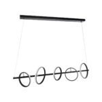 GLOBOSTAR® CIRCOLARE 61319 Μοντέρνο Κρεμαστό Φωτιστικό Οροφής LED 75W 8400lm 360° AC 220-240V IP20 Ρυθμιζόμενο Λευκό CCT με Χειριστήριο από 2700K έως 6000K Dimmable - Lumileds SMD Chip - Μαύρο Ματ - Μ120 x Π25 x Υ25cm - 3 Χρόνια Εγγύηση - Image 6