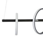 GLOBOSTAR® CIRCOLARE 61319 Μοντέρνο Κρεμαστό Φωτιστικό Οροφής LED 75W 8400lm 360° AC 220-240V IP20 Ρυθμιζόμενο Λευκό CCT με Χειριστήριο από 2700K έως 6000K Dimmable - Lumileds SMD Chip - Μαύρο Ματ - Μ120 x Π25 x Υ25cm - 3 Χρόνια Εγγύηση - Image 7