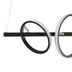 GLOBOSTAR® CIRCOLARE 61319 Μοντέρνο Κρεμαστό Φωτιστικό Οροφής LED 75W 8400lm 360° AC 220-240V IP20 Ρυθμιζόμενο Λευκό CCT με Χειριστήριο από 2700K έως 6000K Dimmable - Lumileds SMD Chip - Μαύρο Ματ - Μ120 x Π25 x Υ25cm - 3 Χρόνια Εγγύηση - Image 9