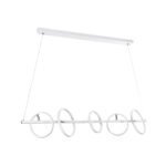 GLOBOSTAR® CIRCOLARE 61320 Μοντέρνο Κρεμαστό Φωτιστικό Οροφής LED 75W 8400lm 360° AC 220-240V IP20 Ρυθμιζόμενο Λευκό CCT με Χειριστήριο από 2700K έως 6000K Dimmable - Lumileds SMD Chip - Λευκό Ματ - Μ120 x Π25 x Υ25cm - 3 Χρόνια Εγγύηση - Image 3