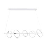 GLOBOSTAR® CIRCOLARE 61320 Μοντέρνο Κρεμαστό Φωτιστικό Οροφής LED 75W 8400lm 360° AC 220-240V IP20 Ρυθμιζόμενο Λευκό CCT με Χειριστήριο από 2700K έως 6000K Dimmable - Lumileds SMD Chip - Λευκό Ματ - Μ120 x Π25 x Υ25cm - 3 Χρόνια Εγγύηση - Image 4