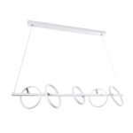 GLOBOSTAR® CIRCOLARE 61320 Μοντέρνο Κρεμαστό Φωτιστικό Οροφής LED 75W 8400lm 360° AC 220-240V IP20 Ρυθμιζόμενο Λευκό CCT με Χειριστήριο από 2700K έως 6000K Dimmable - Lumileds SMD Chip - Λευκό Ματ - Μ120 x Π25 x Υ25cm - 3 Χρόνια Εγγύηση - Image 5