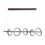 GLOBOSTAR® CIRCOLARE 61321 Μοντέρνο Κρεμαστό Φωτιστικό Οροφής LED 75W 8400lm 360° AC 220-240V IP20 Ρυθμιζόμενο Λευκό CCT με Χειριστήριο από 2700K έως 6000K Dimmable - Lumileds SMD Chip - Καφέ - Μ120 x Π25 x Υ25cm - 3 Χρόνια Εγγύηση - Image 4