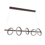 GLOBOSTAR® CIRCOLARE 61321 Μοντέρνο Κρεμαστό Φωτιστικό Οροφής LED 75W 8400lm 360° AC 220-240V IP20 Ρυθμιζόμενο Λευκό CCT με Χειριστήριο από 2700K έως 6000K Dimmable - Lumileds SMD Chip - Καφέ - Μ120 x Π25 x Υ25cm - 3 Χρόνια Εγγύηση - Image 5