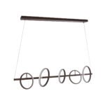 GLOBOSTAR® CIRCOLARE 61321 Μοντέρνο Κρεμαστό Φωτιστικό Οροφής LED 75W 8400lm 360° AC 220-240V IP20 Ρυθμιζόμενο Λευκό CCT με Χειριστήριο από 2700K έως 6000K Dimmable - Lumileds SMD Chip - Καφέ - Μ120 x Π25 x Υ25cm - 3 Χρόνια Εγγύηση - Image 6