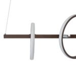 GLOBOSTAR® CIRCOLARE 61321 Μοντέρνο Κρεμαστό Φωτιστικό Οροφής LED 75W 8400lm 360° AC 220-240V IP20 Ρυθμιζόμενο Λευκό CCT με Χειριστήριο από 2700K έως 6000K Dimmable - Lumileds SMD Chip - Καφέ - Μ120 x Π25 x Υ25cm - 3 Χρόνια Εγγύηση - Image 7