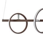 GLOBOSTAR® CIRCOLARE 61321 Μοντέρνο Κρεμαστό Φωτιστικό Οροφής LED 75W 8400lm 360° AC 220-240V IP20 Ρυθμιζόμενο Λευκό CCT με Χειριστήριο από 2700K έως 6000K Dimmable - Lumileds SMD Chip - Καφέ - Μ120 x Π25 x Υ25cm - 3 Χρόνια Εγγύηση - Image 9