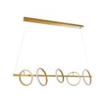 GLOBOSTAR® CIRCOLARE 61322 Μοντέρνο Κρεμαστό Φωτιστικό Οροφής LED 75W 8400lm 360° AC 220-240V IP20 Ρυθμιζόμενο Λευκό CCT με Χειριστήριο από 2700K έως 6000K Dimmable - Lumileds SMD Chip - Χρυσό - Μ120 x Π25 x Υ25cm - 3 Χρόνια Εγγύηση - Image 3