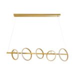 GLOBOSTAR® CIRCOLARE 61322 Μοντέρνο Κρεμαστό Φωτιστικό Οροφής LED 75W 8400lm 360° AC 220-240V IP20 Ρυθμιζόμενο Λευκό CCT με Χειριστήριο από 2700K έως 6000K Dimmable - Lumileds SMD Chip - Χρυσό - Μ120 x Π25 x Υ25cm - 3 Χρόνια Εγγύηση - Image 4