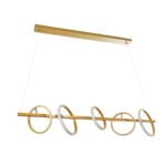 GLOBOSTAR® CIRCOLARE 61322 Μοντέρνο Κρεμαστό Φωτιστικό Οροφής LED 75W 8400lm 360° AC 220-240V IP20 Ρυθμιζόμενο Λευκό CCT με Χειριστήριο από 2700K έως 6000K Dimmable - Lumileds SMD Chip - Χρυσό - Μ120 x Π25 x Υ25cm - 3 Χρόνια Εγγύηση - Image 5