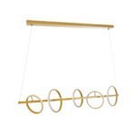 GLOBOSTAR® CIRCOLARE 61322 Μοντέρνο Κρεμαστό Φωτιστικό Οροφής LED 75W 8400lm 360° AC 220-240V IP20 Ρυθμιζόμενο Λευκό CCT με Χειριστήριο από 2700K έως 6000K Dimmable - Lumileds SMD Chip - Χρυσό - Μ120 x Π25 x Υ25cm - 3 Χρόνια Εγγύηση - Image 6