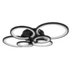 GLOBOSTAR® ROYAL-R 61323 Μοντέρνο Φωτιστικό Οροφής LED 135W 16200lm 360° AC 220-240V IP20 Ρυθμιζόμενο Λευκό CCT με Χειριστήριο από 2700K έως 6000K Dimmable - Lumileds SMD Chip - Μαύρο Ματ - Μ80.5 x Π59 x Υ12cm - 3 Χρόνια Εγγύηση - Image 3