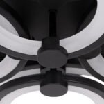 GLOBOSTAR® ROYAL-R 61323 Μοντέρνο Φωτιστικό Οροφής LED 135W 16200lm 360° AC 220-240V IP20 Ρυθμιζόμενο Λευκό CCT με Χειριστήριο από 2700K έως 6000K Dimmable - Lumileds SMD Chip - Μαύρο Ματ - Μ80.5 x Π59 x Υ12cm - 3 Χρόνια Εγγύηση - Image 7