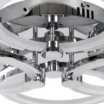 GLOBOSTAR® ROYAL-R 61324 Μοντέρνο Φωτιστικό Οροφής LED 135W 16200lm 360° AC 220-240V IP20 Ρυθμιζόμενο Λευκό CCT με Χειριστήριο από 2700K έως 6000K Dimmable - Lumileds SMD Chip - Ασημί Νίκελ - Μ80.5 x Π59 x Υ12cm - 3 Χρόνια Εγγύηση - Image 7