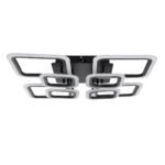 GLOBOSTAR® ROYAL-S 61325 Μοντέρνο Φωτιστικό Οροφής LED 135W 16200lm 360° AC 220-240V IP20 Ρυθμιζόμενο Λευκό CCT με Χειριστήριο από 2700K έως 6000K Dimmable - Lumileds SMD Chip - Μαύρο Ματ - Μ58.5 x Π58.5 x Υ12cm - 3 Χρόνια Εγγύηση - Image 3