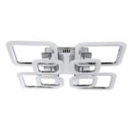 GLOBOSTAR® ROYAL-S 61326 Μοντέρνο Φωτιστικό Οροφής LED 135W 16200lm 360° AC 220-240V IP20 Ρυθμιζόμενο Λευκό CCT με Χειριστήριο από 2700K έως 6000K Dimmable - Lumileds SMD Chip - Ασημί Νίκελ - Μ58.5 x Π58.5 x Υ12cm - 3 Χρόνια Εγγύηση - Image 3