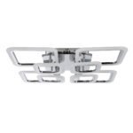 GLOBOSTAR® ROYAL-S 61326 Μοντέρνο Φωτιστικό Οροφής LED 135W 16200lm 360° AC 220-240V IP20 Ρυθμιζόμενο Λευκό CCT με Χειριστήριο από 2700K έως 6000K Dimmable - Lumileds SMD Chip - Ασημί Νίκελ - Μ58.5 x Π58.5 x Υ12cm - 3 Χρόνια Εγγύηση - Image 4