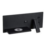 GLOBOSTAR® PALADIN 61351 Μοντέρνο Φωτιστικό Τοίχου - Απλίκα Ξενοδοχείου Reading Light με Φορτιστή USB 3A & Wireless 20W LED 6W 720lm 36° & 360° AC 220-240V IP20 Φυσικό Λευκό 4500K - Bridgelux COB Chip & TÜV SÜD Driver - Μαύρο Ματ - Μ30 x Π11 x Υ12cm - 3 Χρόνια Εγγύηση - Image 3