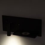 GLOBOSTAR® PALADIN 61352 Μοντέρνο Φωτιστικό Τοίχου - Απλίκα Ξενοδοχείου Reading Light με Φορτιστή USB 3A & Wireless 20W LED 6W 720lm 36° & 360° AC 220-240V IP20 Φυσικό Λευκό 4500K - Bridgelux COB Chip & TÜV SÜD Driver - Μαύρο Ματ - Μ30 x Π11 x Υ12cm - 3 Χρόνια Εγγύηση - Image 14
