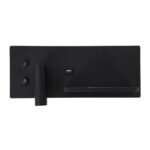 GLOBOSTAR® PALADIN 61352 Μοντέρνο Φωτιστικό Τοίχου - Απλίκα Ξενοδοχείου Reading Light με Φορτιστή USB 3A & Wireless 20W LED 6W 720lm 36° & 360° AC 220-240V IP20 Φυσικό Λευκό 4500K - Bridgelux COB Chip & TÜV SÜD Driver - Μαύρο Ματ - Μ30 x Π11 x Υ12cm - 3 Χρόνια Εγγύηση - Image 4