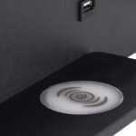 GLOBOSTAR® PALADIN 61352 Μοντέρνο Φωτιστικό Τοίχου - Απλίκα Ξενοδοχείου Reading Light με Φορτιστή USB 3A & Wireless 20W LED 6W 720lm 36° & 360° AC 220-240V IP20 Φυσικό Λευκό 4500K - Bridgelux COB Chip & TÜV SÜD Driver - Μαύρο Ματ - Μ30 x Π11 x Υ12cm - 3 Χρόνια Εγγύηση - Image 8