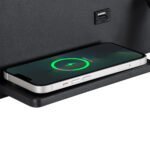 GLOBOSTAR® PALADIN 61352 Μοντέρνο Φωτιστικό Τοίχου - Απλίκα Ξενοδοχείου Reading Light με Φορτιστή USB 3A & Wireless 20W LED 6W 720lm 36° & 360° AC 220-240V IP20 Φυσικό Λευκό 4500K - Bridgelux COB Chip & TÜV SÜD Driver - Μαύρο Ματ - Μ30 x Π11 x Υ12cm - 3 Χρόνια Εγγύηση - Image 9