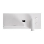 GLOBOSTAR® PALADIN 61353 Μοντέρνο Φωτιστικό Τοίχου - Απλίκα Ξενοδοχείου Reading Light με Φορτιστή USB 3A & Wireless 20W LED 6W 720lm 36° & 360° AC 220-240V IP20 Φυσικό Λευκό 4500K - Bridgelux COB Chip & TÜV SÜD Driver - Λευκό Ματ - Μ30 x Π11 x Υ12cm - 3 Χρόνια Εγγύηση - Image 4