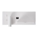 GLOBOSTAR® PALADIN 61354 Μοντέρνο Φωτιστικό Τοίχου - Απλίκα Ξενοδοχείου Reading Light με Φορτιστή USB 3A & Wireless 20W LED 6W 720lm 36° & 360° AC 220-240V IP20 Φυσικό Λευκό 4500K - Bridgelux COB Chip & TÜV SÜD Driver - Λευκό Ματ - Μ30 x Π11 x Υ12cm - 3 Χρόνια Εγγύηση - Image 4