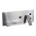 GLOBOSTAR® PALADIN 61355 Μοντέρνο Φωτιστικό Τοίχου - Απλίκα Ξενοδοχείου Reading Light με Φορτιστή USB 3A & Wireless 20W LED 6W 720lm 36° & 360° AC 220-240V IP20 Φυσικό Λευκό 4500K - Bridgelux COB Chip & TÜV SÜD Driver - Νίκελ Βούρτσας - Μ30 x Π11 x Υ12cm - 3 Χρόνια Εγγύηση - Image 3