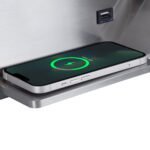 GLOBOSTAR® PALADIN 61356 Μοντέρνο Φωτιστικό Τοίχου - Απλίκα Ξενοδοχείου Reading Light με Φορτιστή USB 3A & Wireless 20W LED 6W 720lm 36° & 360° AC 220-240V IP20 Φυσικό Λευκό 4500K - Bridgelux COB Chip & TÜV SÜD Driver - Νίκελ Βούρτσας - Μ30 x Π11 x Υ12cm - 3 Χρόνια Εγγύηση - Image 9