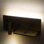 GLOBOSTAR® PALADIN 61358 Μοντέρνο Φωτιστικό Τοίχου - Απλίκα Ξενοδοχείου Reading Light με Φορτιστή USB 3A & Wireless 20W LED 6W 720lm 36° & 360° AC 220-240V IP20 Φυσικό Λευκό 4500K - Bridgelux COB Chip & TÜV SÜD Driver - Χρυσό Βούρτσας - Μ30 x Π11 x Υ12cm - 3 Χρόνια Εγγύηση - Image 12