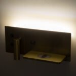 GLOBOSTAR® PALADIN 61358 Μοντέρνο Φωτιστικό Τοίχου - Απλίκα Ξενοδοχείου Reading Light με Φορτιστή USB 3A & Wireless 20W LED 6W 720lm 36° & 360° AC 220-240V IP20 Φυσικό Λευκό 4500K - Bridgelux COB Chip & TÜV SÜD Driver - Χρυσό Βούρτσας - Μ30 x Π11 x Υ12cm - 3 Χρόνια Εγγύηση - Image 13