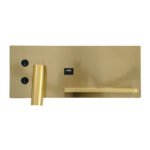 GLOBOSTAR® PALADIN 61358 Μοντέρνο Φωτιστικό Τοίχου - Απλίκα Ξενοδοχείου Reading Light με Φορτιστή USB 3A & Wireless 20W LED 6W 720lm 36° & 360° AC 220-240V IP20 Φυσικό Λευκό 4500K - Bridgelux COB Chip & TÜV SÜD Driver - Χρυσό Βούρτσας - Μ30 x Π11 x Υ12cm - 3 Χρόνια Εγγύηση - Image 4