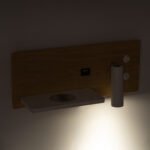 GLOBOSTAR® PALADIN 61359 Μοντέρνο Φωτιστικό Τοίχου - Απλίκα Ξενοδοχείου Reading Light με Φορτιστή USB 3A & Wireless 20W LED 6W 720lm 36° & 360° AC 220-240V IP20 Φυσικό Λευκό 4500K - Bridgelux COB Chip & TÜV SÜD Driver - Μπεζ & Λευκό - Μ30 x Π11 x Υ12cm - 3 Χρόνια Εγγύηση - Image 14