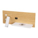 GLOBOSTAR® PALADIN 61360 Μοντέρνο Φωτιστικό Τοίχου - Απλίκα Ξενοδοχείου Reading Light με Φορτιστή USB 3A & Wireless 20W LED 6W 720lm 36° & 360° AC 220-240V IP20 Φυσικό Λευκό 4500K - Bridgelux COB Chip & TÜV SÜD Driver - Μπεζ & Λευκό - Μ30 x Π11 x Υ12cm - 3 Χρόνια Εγγύηση - Image 3