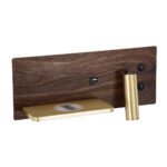 GLOBOSTAR® PALADIN 61361 Μοντέρνο Φωτιστικό Τοίχου - Απλίκα Ξενοδοχείου Reading Light με Φορτιστή USB 3A & Wireless 20W LED 6W 720lm 36° & 360° AC 220-240V IP20 Φυσικό Λευκό 4500K - Bridgelux COB Chip & TÜV SÜD Driver - Καφέ & Χρυσό Βούρτσας - Μ30 x Π11 x Υ12cm - 3 Χρόνια Εγγύηση - Image 3