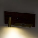 GLOBOSTAR® PALADIN 61362 Μοντέρνο Φωτιστικό Τοίχου - Απλίκα Ξενοδοχείου Reading Light με Φορτιστή USB 3A & Wireless 20W LED 6W 720lm 36° & 360° AC 220-240V IP20 Φυσικό Λευκό 4500K - Bridgelux COB Chip & TÜV SÜD Driver - Καφέ & Χρυσό Βούρτσας - Μ30 x Π11 x Υ12cm - 3 Χρόνια Εγγύηση - Image 14