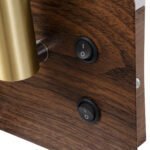 GLOBOSTAR® PALADIN 61362 Μοντέρνο Φωτιστικό Τοίχου - Απλίκα Ξενοδοχείου Reading Light με Φορτιστή USB 3A & Wireless 20W LED 6W 720lm 36° & 360° AC 220-240V IP20 Φυσικό Λευκό 4500K - Bridgelux COB Chip & TÜV SÜD Driver - Καφέ & Χρυσό Βούρτσας - Μ30 x Π11 x Υ12cm - 3 Χρόνια Εγγύηση - Image 10