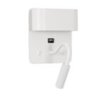 GLOBOSTAR® IBIS 61368 Μοντέρνο Φωτιστικό Τοίχου - Απλίκα Ξενοδοχείου Reading Light με Φορτιστή USB 3A LED 10W 1100lm 36° & 360° AC 220-240V IP20 Φυσικό Λευκό 4500K - Bridgelux COB Chip & TÜV SÜD Driver - Λευκό Ματ - Μ10 x Π6.1 x Υ18cm - 3 Χρόνια Εγγύηση - Image 3