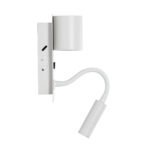 GLOBOSTAR® IBIS 61368 Μοντέρνο Φωτιστικό Τοίχου - Απλίκα Ξενοδοχείου Reading Light με Φορτιστή USB 3A LED 10W 1100lm 36° & 360° AC 220-240V IP20 Φυσικό Λευκό 4500K - Bridgelux COB Chip & TÜV SÜD Driver - Λευκό Ματ - Μ10 x Π6.1 x Υ18cm - 3 Χρόνια Εγγύηση - Image 5