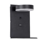 GLOBOSTAR® CROWN 61370 Μοντέρνο Φωτιστικό Τοίχου - Απλίκα Ξενοδοχείου Reading Light με Φορτιστή USB 3A LED 5W 550lm 120° AC 220-240V IP20 Φυσικό Λευκό 4500K - Bridgelux COB Chip & TÜV SÜD Driver - Μαύρο Ματ - Μ15 x Π15 x Υ23cm - 3 Χρόνια Εγγύηση - Image 3