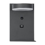 GLOBOSTAR® CROWN 61372 Μοντέρνο Φωτιστικό Τοίχου - Απλίκα Ξενοδοχείου Reading Light με Φορτιστή USB 3A LED 5W 550lm 120° AC 220-240V IP20 Φυσικό Λευκό 4500K - Bridgelux COB Chip & TÜV SÜD Driver - Γκρι Ανθρακί Ματ - Μ15 x Π15 x Υ23cm - 3 Χρόνια Εγγύηση - Image 4