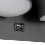 GLOBOSTAR® REGENCY 61378 Μοντέρνο Φωτιστικό Τοίχου - Απλίκα Ξενοδοχείου Reading Light με Φορτιστή USB 3A LED 16W 1840lm 120° AC 220-240V IP20 Φυσικό Λευκό 4500K - Bridgelux SMD Chip & TÜV SÜD Driver - Γκρι Ανθρακί Ματ - Μ16.5 x Π12 x Υ10cm - 3 Χρόνια Εγγύηση - Image 7