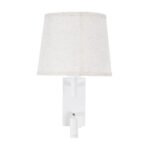 GLOBOSTAR® ROULETTE-R 61380 Μοντέρνο Φωτιστικό Τοίχου - Απλίκα Ξενοδοχείου Reading Light με Φορτιστή USB 3A & Ντουί 1 x E27 LED 3W 360lm 36° & 360° AC 220-240V IP20 Φυσικό Λευκό 4500K - Bridgelux COB Chip & TÜV SÜD Driver - Λευκό Ματ & Μπεζ - Μ22 x Π23.5 x Υ37cm - Σετ 2 Τεμαχίων - 3 Χρόνια Εγγύηση - Image 5